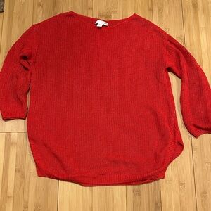 J. Jill Vibrant Red Crew Neck Sweater